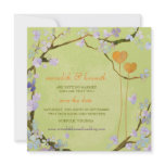 Two Hearts Green Floral Wedding Save The Date Invite
