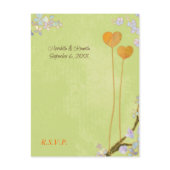 Two Hearts Green Wedding Response Cards (4.25x5.6) postcard
