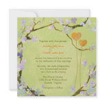 Two Hearts in Green Spring Garden Floral Wedding Custom Invitations