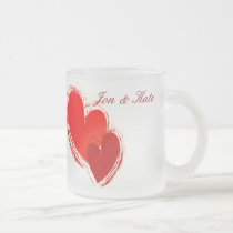 Two hearts in love mugs
