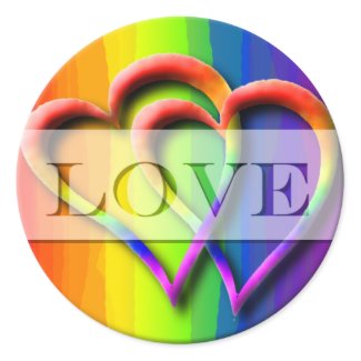 Two Hearts In Love Envelope Seal Sticker sticker