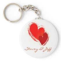 Two hearts in love keychain