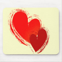 Two hearts in love mouse pads