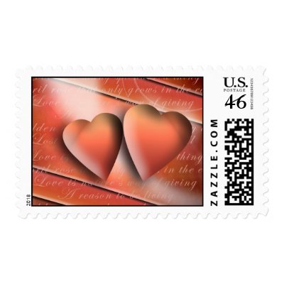 Two Hearts in Love Postage Stamps by aslentz