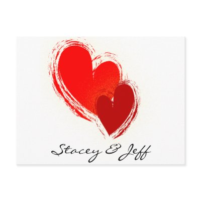 Two hearts in love postcards