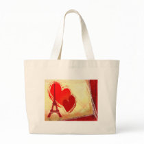 Two hearts in Paris Canvas Bags