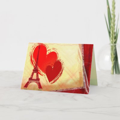 Two hearts in Paris Greeting Card