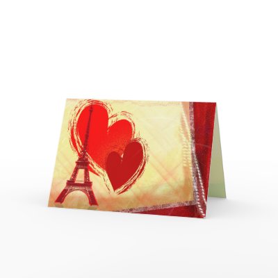 Two hearts in Paris Greeting Card