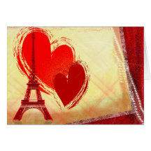 Two hearts in Paris Greeting Card
