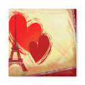 Two hearts in Paris magnet