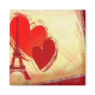 Two hearts in Paris magnet