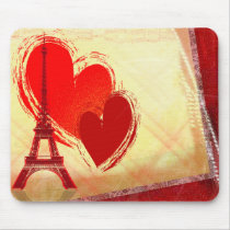 Two hearts in Paris Mouse Mat