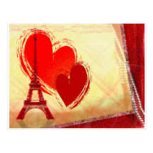 Two hearts in Paris Post Card