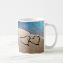 Two Hearts In The Sand Coffee Mug