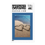 Two Hearts In The Sand Postage Stamps