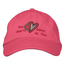 Two Hearts Joined As One Embroidered Hat embroidered hats