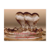 Two Hearts Make Quite A Splash Postcard by Rb_barnes2 Two Hearts Make Quite A Splash Postcard