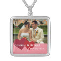 Two hearts meet custom photo red pink forever love necklace