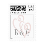 Two Hearts Monograms Wedding Postage