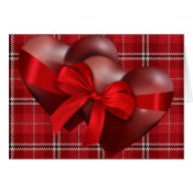 Two Hearts On Plaid card