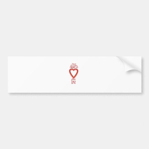 two heart's one love bumper sticker