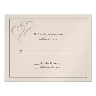Two Hearts One Love reply cards Invitation