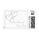 Two Hearts One Love wedding stamps