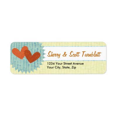 Two Hearts Personalized Return Address Labels