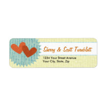 Two Hearts Personalized Return Address Labels labels