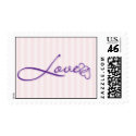 Two Hearts Pink Stripe Love postage by twoheartsshoppe Two Hearts Pink Stripe Love postage