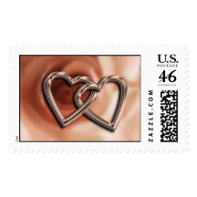 Two Hearts Postage Stamp