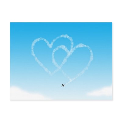 Two hearts postcards