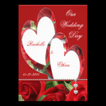 Two Hearts Red Rose  Wedding  Invitations invitations