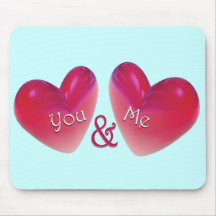 Two Hearts Romantic Mouse Mat