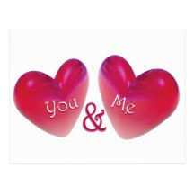 Two Hearts Romantic Post Cards