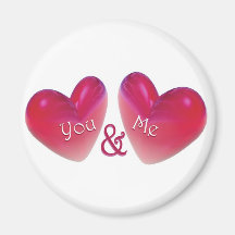 Two Hearts Romantic Refrigerator Magnet