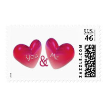 Two Hearts Romantic Stamp