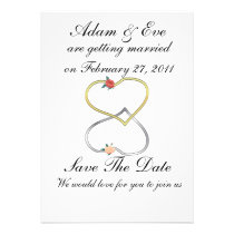 Two Hearts Roses Save the Date Announcement invitations