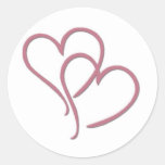 Two hearts ... round stickers