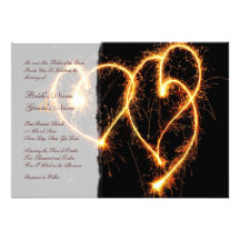 Two Hearts Sparklers Wedding Invitation