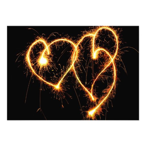 Two Hearts Sparklers Wedding Invitation