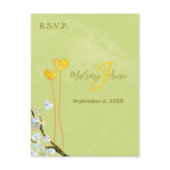 Two Hearts Spring Wedding Monogram RSVP (4.25x5.6) postcard
