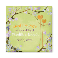 Two Hearts Spring Wedding Save The Date Magnets magnet