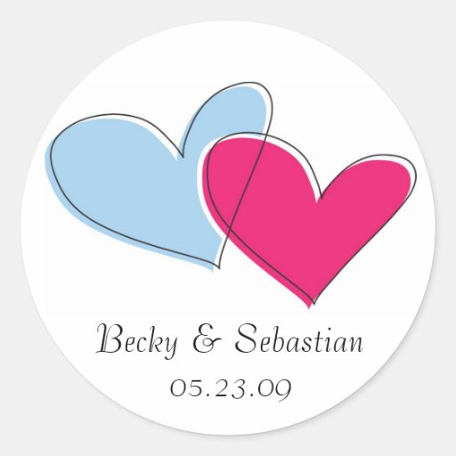 Two Hearts Sticker Labels Zazzle