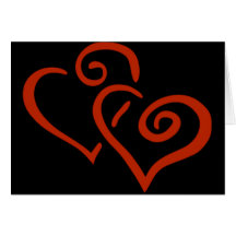 two hearts valentine card