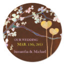 Two Hearts Wedding Invitation Sticker sticker