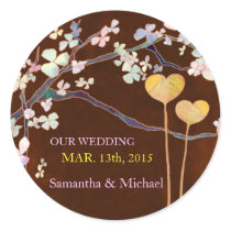 Two Hearts Wedding Invitation Sticker stickers