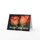 Two Hearts Wedding Roses Greeting Card