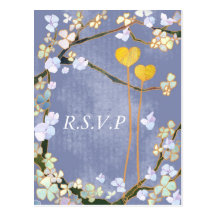 Two Hearts: Wedding RSVP Postcards