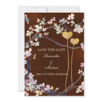 Two Hearts Wedding Save the Date Invitations by daphne1024 Two Hearts Wedding Save the Date Invitations